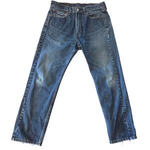 Levi's 505 Men's Regular Fit Blue Distressed Jeans W32L29